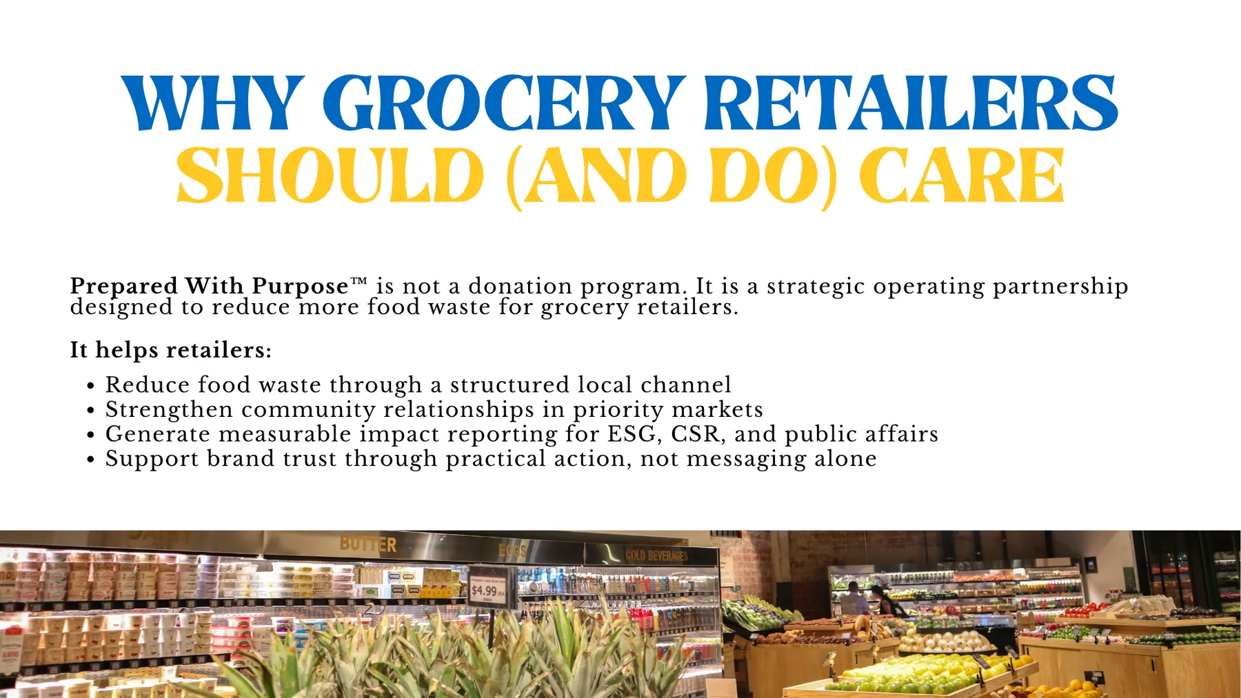 Why retailers care. Research framing the retailer's business problem before introducing the Prepared With Purpose proposal.
